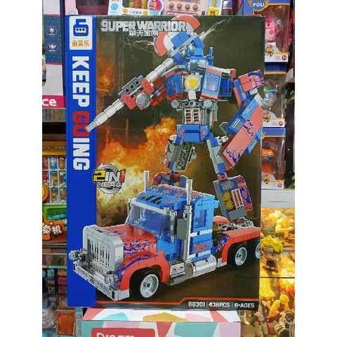 Hộp Lê Gô Lắp Ghép 2in1 Mô Hình Robot và Xe Ô Tô SUPER WARRIOR BB301 - Đồ Chơi Giáo Dục Sáng Tạo Cho Trẻ Em
