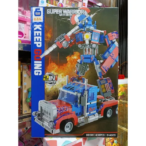 Hộp Lê Gô Lắp Ghép 2in1 Mô Hình Robot và Xe Ô Tô SUPER WARRIOR BB301 - Đồ Chơi Giáo Dục Sáng Tạo Cho Trẻ Em