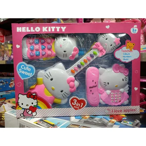 Hộp Đàn 3in1 Hello Kitty Cute Sweet - Đồ Chơi Âm Nhạc Có Đèn Phát Sáng cho Trẻ Em - Quà Tặng Ý Nghĩa
