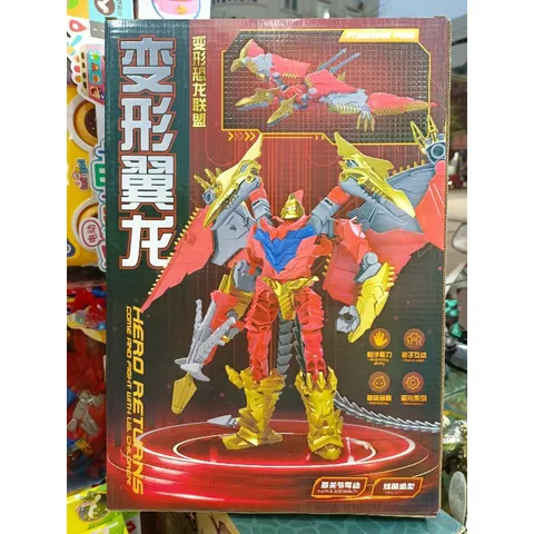 Mã KE-7 # Hộp đồ chơi lắp ghép Khủng Long có cánh biến hình thành Robot HERO RETURNS (giao màu ngẫu nhiên)
