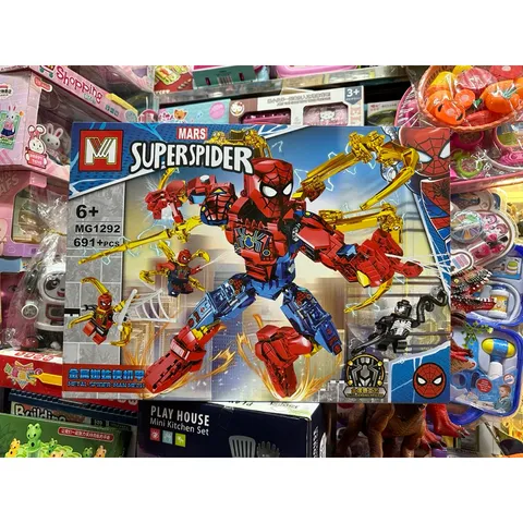 Hộp Lê Gô Lắp Ghép Mô Hình Robot Người Nhện SUPER SPIDER 1292 - 611 Chi Tiết Đáng Yêu Cho Bé Thoả Sáng Tạo