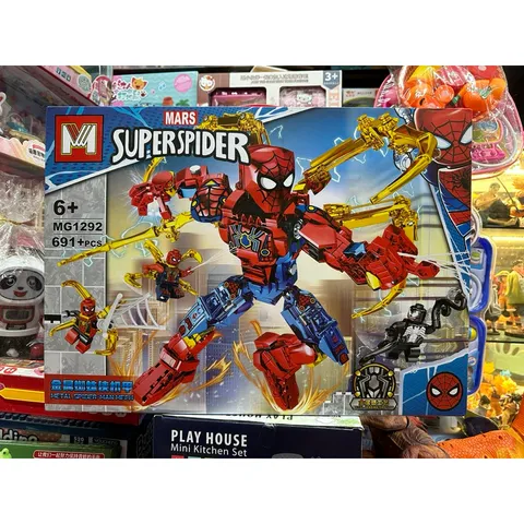 Hộp Lê Gô Lắp Ghép Mô Hình Robot Người Nhện SUPER SPIDER 1292 - 611 Chi Tiết Đáng Yêu Cho Bé Thoả Sáng Tạo