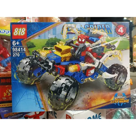 Hộp lê gô lắp ghép mô hình Xe ô tô Người Nhện SUPER SPIDER 98414-4
