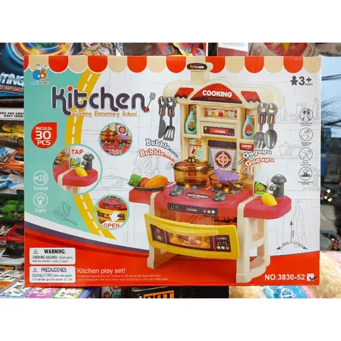 Mã 3830-52 # Hộp Bếp nấu ăn COOKING PLAY SET có nhạc và đèn phát sáng (tặng kèm pin)