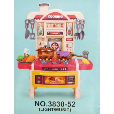 Mã 3830-52 # Hộp Bếp nấu ăn COOKING PLAY SET có nhạc và đèn phát sáng (tặng kèm pin)