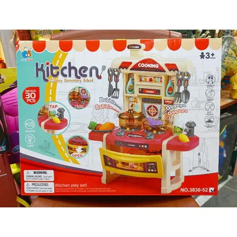 Mã 3830-52 # Hộp Bếp nấu ăn COOKING PLAY SET có nhạc và đèn phát sáng (tặng kèm pin)