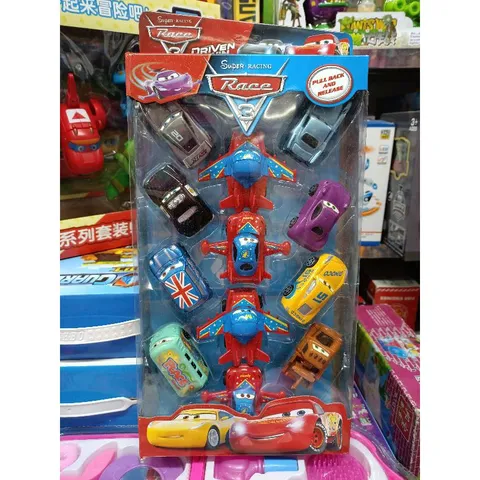 757-6 Hộp đồ chơi mô hình xe ô tô SUPER RACING chạy bánh đà