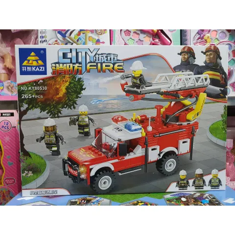 Hộp lê gô lắp ghép mô hình xe ô tô cứu hỏa CITY FIRE KY80530