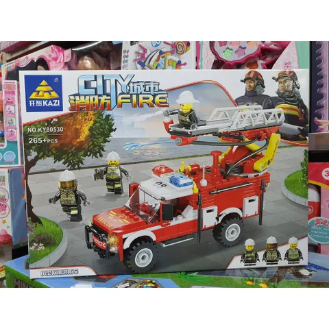 Hộp lê gô lắp ghép mô hình xe ô tô cứu hỏa CITY FIRE KY80530