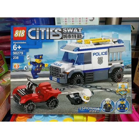 Hộp lê gô lắp ghép mô hình Xe ô tô và xe máy CITIES SWAT 98279-3