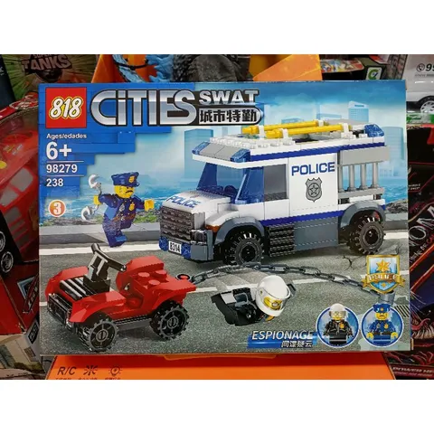 Hộp lê gô lắp ghép mô hình Xe ô tô và xe máy CITIES SWAT 98279-3