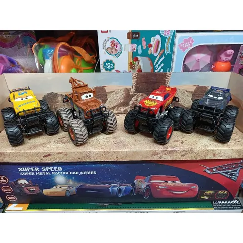 Hộp Đồ Chơi Mô Hình Xe Ô Tô Địa Hình Hợp Kim - Bộ 4 Xe Chạy Bánh Đà SUPER SPEED - Quà Tặng Ý Nghĩa Cho Bé