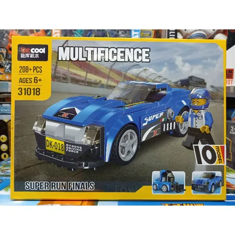 Hộp lê gô lắp ghép mô hình xe ô tô FAMOUS CAR COLLECTION SERIES KY6118, có đèn phát sáng (có nhiều mẫu lựa chọn)