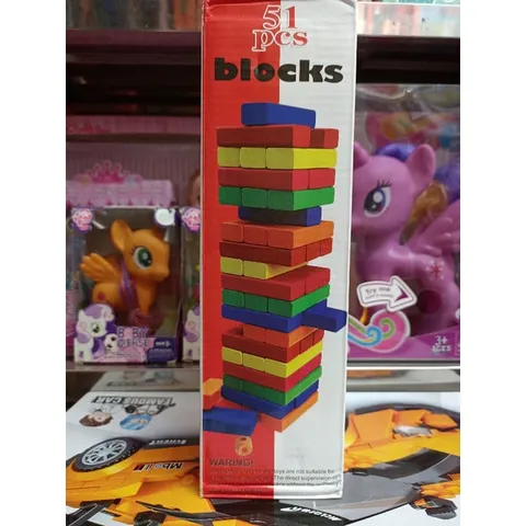 Hộp đồ chơi Rút gỗ nhiều màu sắc gồm 51 chi tiết