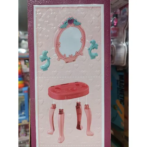 Hộp đồ chơi Bàn trang điểm có ghế, nhạc và đèn phát sáng 678-2 cho bé - Đồ chơi giáo dục phát triển tâm lý sáng tạo