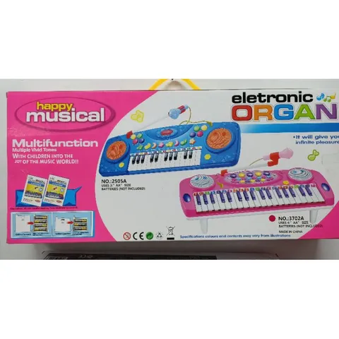 Hộp Đàn ORGAN HAPPY MUSICAL Kèm Micro - Đồ Chơi Âm Nhạc Có Đèn Phát Sáng Cho Trẻ Em, Pin Đi Kèm, Màu Sắc Tươi Sáng