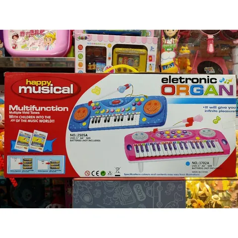 Hộp Đàn ORGAN HAPPY MUSICAL Kèm Micro - Đồ Chơi Âm Nhạc Có Đèn Phát Sáng Cho Trẻ Em, Pin Đi Kèm, Màu Sắc Tươi Sáng
