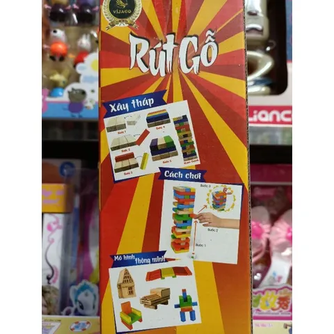 Hộp đồ chơi Rút Gỗ 48 Chi Tiết - Đồ Chơi Kỹ Năng Tư Duy Cho Trẻ Em Tăng Cường Giao Tiếp và Sáng Tạo