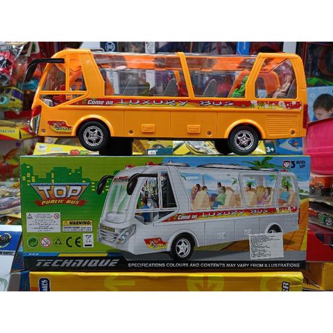 Mô hình xe buýt đồ chơi chạy pin có nhạc và đèn phát sáng 2609B - Xe mini an toàn cho trẻ em, quà tặng ý nghĩa cho bé