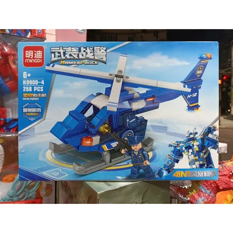 Hộp Lê Gô Lắp Ghép Mô Hình Máy Bay Trực Thăng 0900-4 - Đồ Chơi Trẻ Em Sáng Tạo, Giúp Phát Triển Tư Duy và Kỹ Năng Lắp Ráp