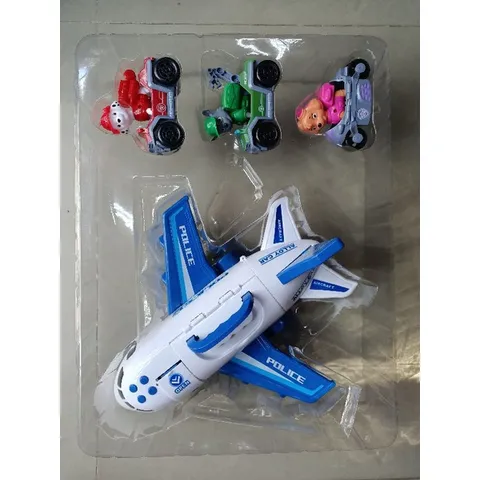 679-45 Hộp đồ chơi Máy bay chở đội chó cứu hộ, có nhạc và đèn phát sáng