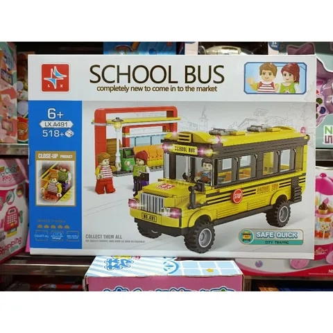 Hộp Lê Gô Lắp Ghép Xe Ô Tô Buýt A491 - Đồ Chơi Giúp Bé Phát Triển Tư Duy Sáng Tạo - 518 Mảnh Ghép Sáng Tạo Thú Vị