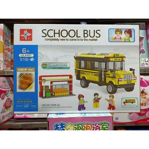 Hộp Lê Gô Lắp Ghép Xe Ô Tô Buýt A491 - Đồ Chơi Giúp Bé Phát Triển Tư Duy Sáng Tạo - 518 Mảnh Ghép Sáng Tạo Thú Vị