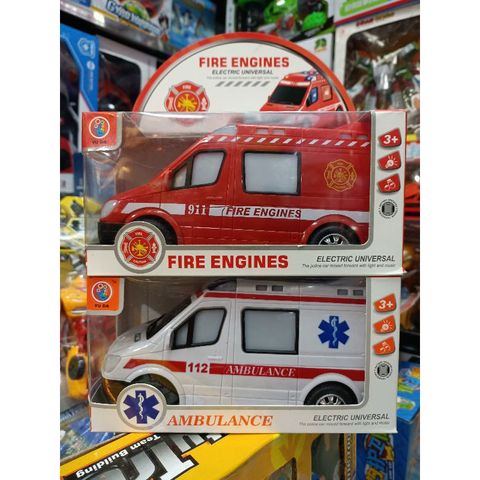 Hộp Đồ Chơi Xe Ô Tô CITY RESCUE Chạy Bằng Pin Có Đèn và Nhạc - Đồ Chơi An Toàn Cho Bé, Quà Tặng Ý Nghĩa