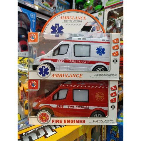 Hộp Đồ Chơi Xe Ô Tô CITY RESCUE Chạy Bằng Pin Có Đèn và Nhạc - Đồ Chơi An Toàn Cho Bé, Quà Tặng Ý Nghĩa