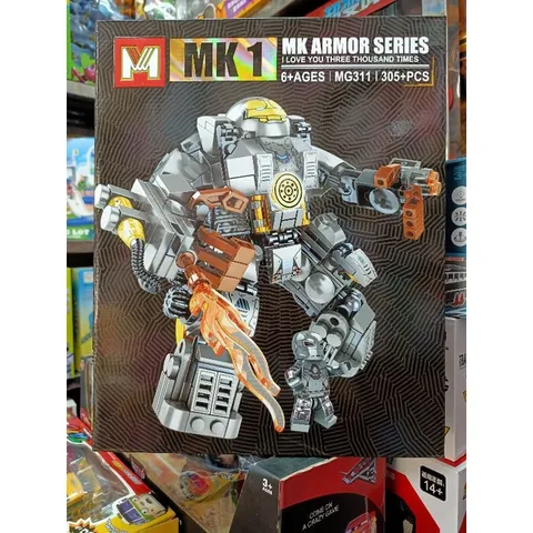 Hộp lê gô lắp ghép 305 mảnh mô hình Robot Iron Man - Đồ chơi trẻ em phát triển tư duy sáng tạo và kiên trì