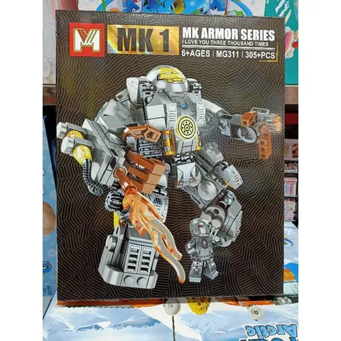 Hộp lê gô lắp ghép 305 mảnh mô hình Robot Iron Man - Đồ chơi trẻ em phát triển tư duy sáng tạo và kiên trì