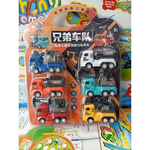 27920 Bộ đồ chơi có 6 xe ô tô công trình chạy bánh đà