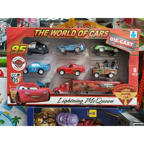 803019 Mô hình xe ô tô Mc Queen bằng kim loại chạy đà THE WORLD OF CARS