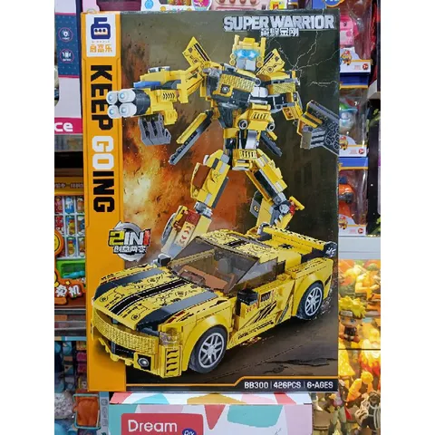 Hộp Lê Gô Lắp Ghép 2in1 SUPER WARRIOR BB300 - Mô Hình Robot và Xe Ô Tô Đồ Chơi Phát Triển Trí Tuệ Cho Trẻ Em