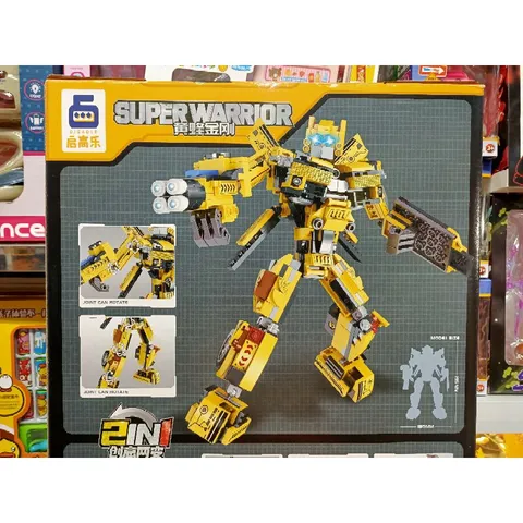 Hộp Lê Gô Lắp Ghép 2in1 SUPER WARRIOR BB300 - Mô Hình Robot và Xe Ô Tô Đồ Chơi Phát Triển Trí Tuệ Cho Trẻ Em