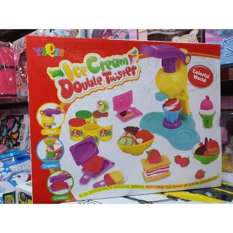 Hộp đồ chơi Đất nặn IceCream với máy làm kem và khuôn làm bánh nhiều màu sắc - Quà tặng ý nghĩa cho trẻ em, phát triển tư duy sáng tạo