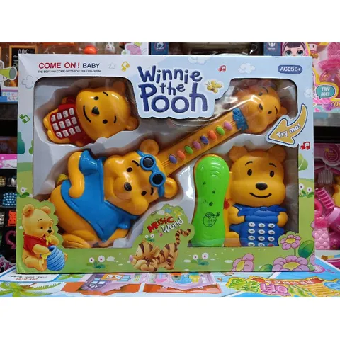 1228 Hộp Đàn Gấu 3in1 Winnie the Pooh, có nhạc và đèn phát sáng (có pin đi kèm)