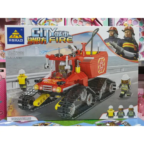 Hộp lê gô lắp ghép mô hình xe ô tô cứu hỏa CITY FIRE KY80528