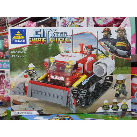 Hộp lê gô lắp ghép mô hình xe ô tô cứu hỏa CITY FIRE KY80527