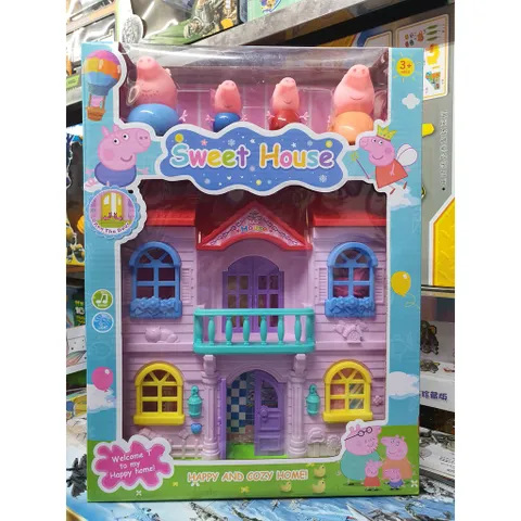 Hộp đồ chơi mô hình Ngôi nhà SWEET HOUSE của Heo Peppa Pig kèm nhiều nội thất trang trí 5806A