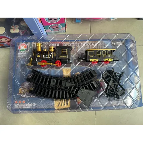 Mã 699-22 / Hộp đồ chơi đoàn tàu hoả gồm 2 toa chạy trên đương ray, có nhạc và đèn phát sáng (tặng kèm pin)