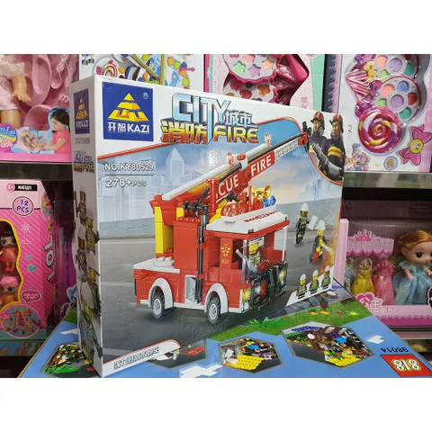 Hộp lê gô lắp ghép mô hình xe ô tô cứu hỏa CITY FIRE KY80529