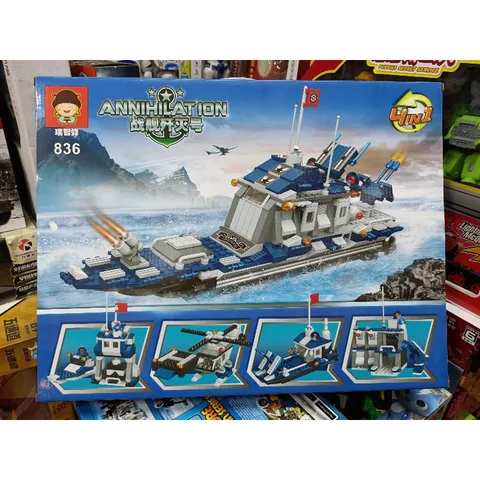 Hộp Lê Gô Lắp Ghép 4in1 Mô Hình Tàu Thuyền 836 - Đồ Chơi Trẻ Em Phát Triển Tư Duy Sáng Tạo Cho Bé