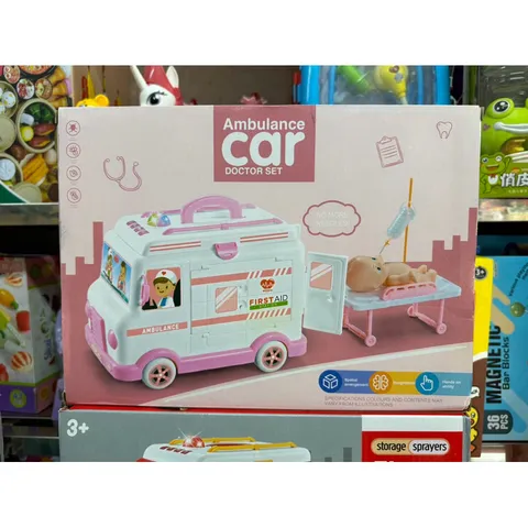 Hộp đồ chơi mô hình xe ô tô cứu thương Mã 325 - Đồ chơi trẻ em có nhạc, đèn sáng và dụng cụ chuyên ngành đi kèm - Quà tặng lý tưởng cho bé