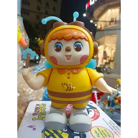 Hộp đồ chơi Ong Cầm Hoa Nhảy Múa - Đồ Chơi Có Nhạc và Đèn Phát Sáng cho Trẻ Em (Tặng Kèm Pin)