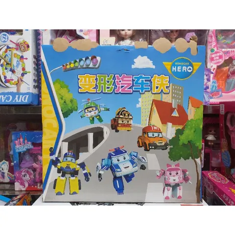 Hộp Đồ Chơi Lắp Ghép Biến Hình 6 Xe Ô Tô ROBOCAR HERO - Đồ Chơi Trẻ Em An Toàn, Quà Tặng Xinh Xắn, Trang Trí Bàn Học