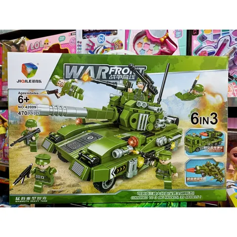 Hộp Lêgô 6 trong 3 Xe Ô Tô Quân Sự WARFRONT 42009 - Đồ Chơi Lắp Ghép Kích Thích Trí Tưởng Tượng Cho Trẻ Em