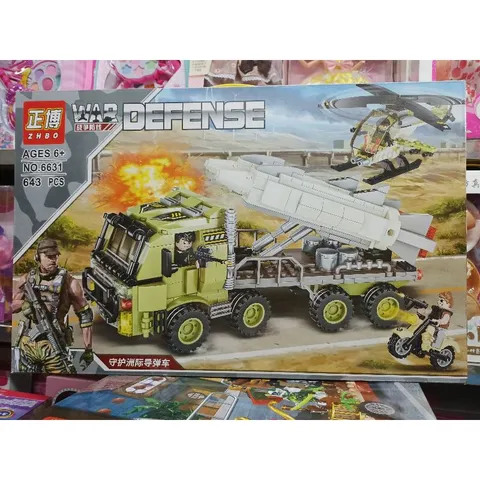 Bộ Lêgô Lắp Ghép Mô Hình Xe Ô Tô Quân Sự WAR DEFENSE 6631 - Đồ Chơi Giáo Dục Kích Thích Sáng Tạo Cho Trẻ Em, 643 Mảnh Ghép