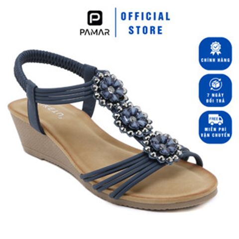 Xăng Đan Nữ Đế Xuồng SIKETU Cao 5.5Cm Êm Nhẹ Quai Đính Đá Hình Bông Hoa Sang Trọng - Giày Đi Làm, Đi Chơi, Dự Tiệc