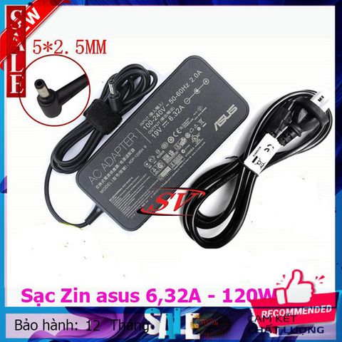 Sạc Laptop ASUS Zin 19V 6.32A (120W) Chính Hãng - Phù Hợp với GL551, GL552, Sạc Ổn Định, Bảo Hành 12 Tháng